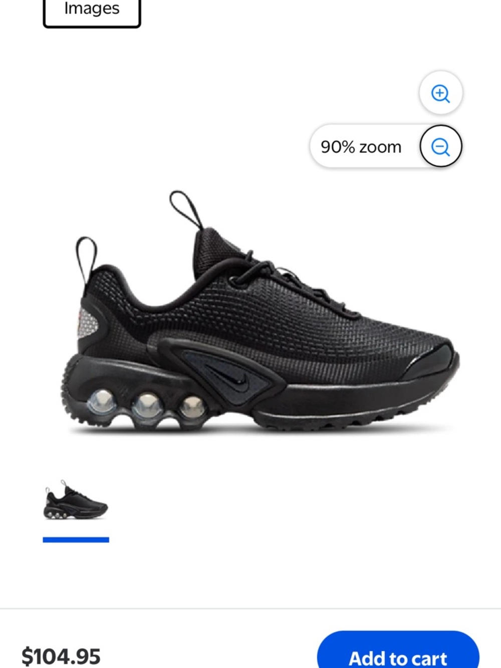 Nike Black Low-Top Running Sneakers with Visible Air Pods